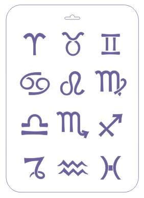 Трафарет пластиковый 22х31 см, Знаки зодиака--- фото 1 — PalitraMastera