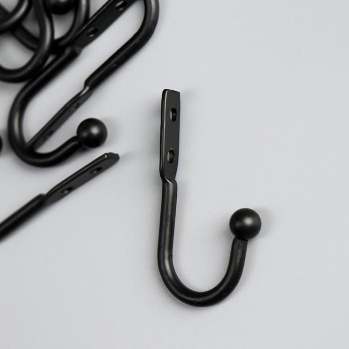 Крючок металл &quot;С шариком&quot; чёрный 4,9х2,5 см  5091312 — PalitraMastera