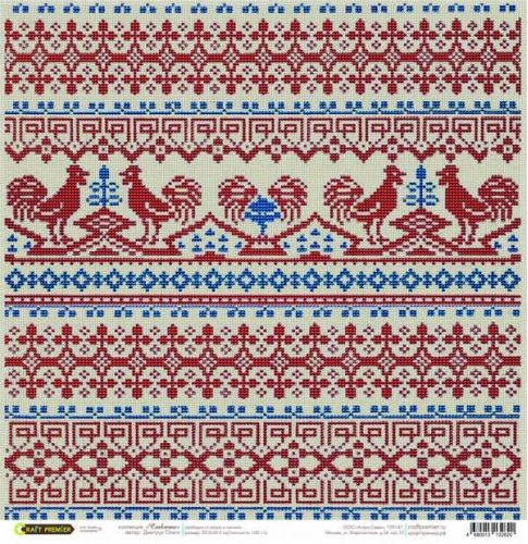 Бумага для скрапбукинга "Славянка" петухи полотно АКЦИЯ!!!--- фото 1 &mdash; PalitraMastera