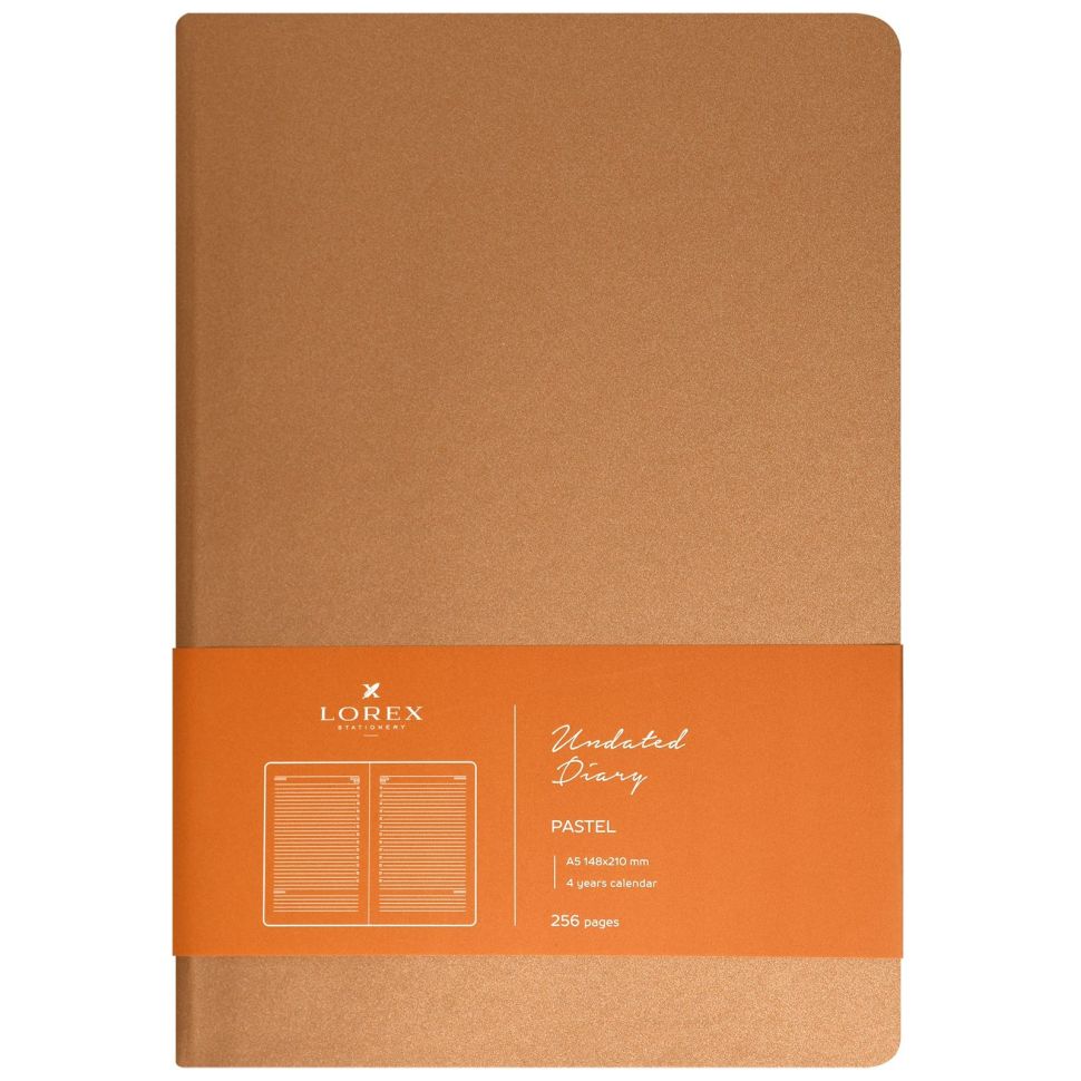 Ежедневник А5 недат. LOREX PASTEL 128 л. лин. бежев. мягк. обл. иск. кожа, soft touch, блинт. тисн., ляссе фото 1 &mdash; PalitraMastera