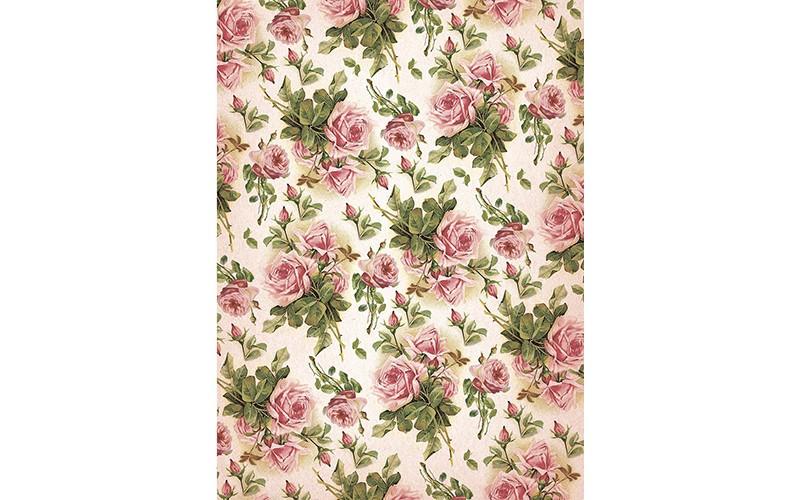 Рисовая бумага для декупажа "Craft Premier", 28,2х38,4см, 25г/м, "Шебби розы" CP06327 фото 1 — PalitraMastera