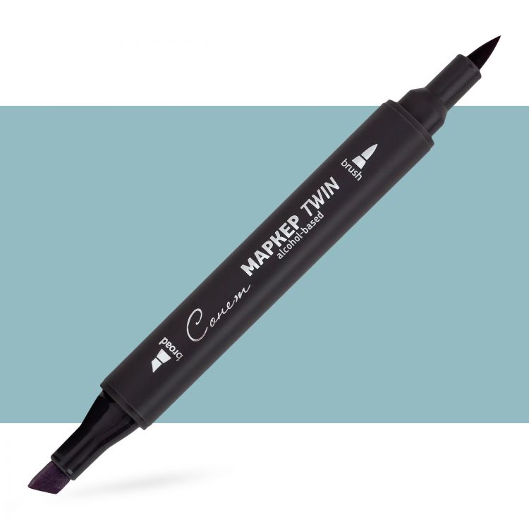 Маркер спиртовой Сонет Twin Brush, зелено-серый 3 &mdash; PalitraMastera