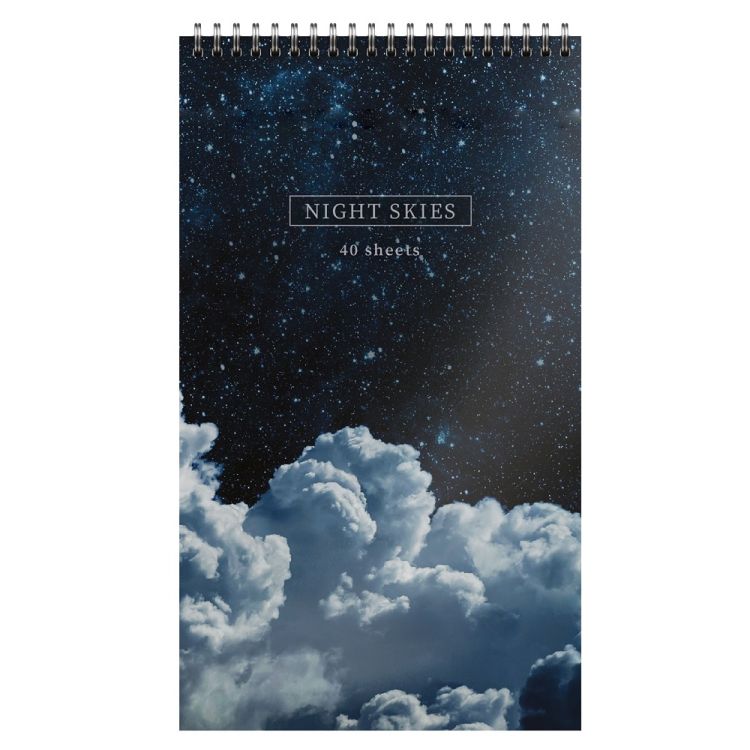 Блокнот А7 40 л. кл. Schoolformat НОЧНЫЕ ОБЛАКА греб. мел. карт., спл. Уф-лак &mdash; PalitraMastera