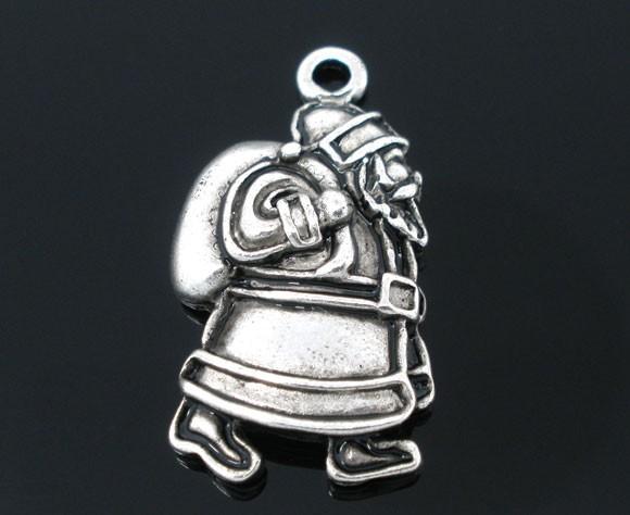 Подвеска &quot;Дед мороз&quot;24x13mm (под серебро) — PalitraMastera