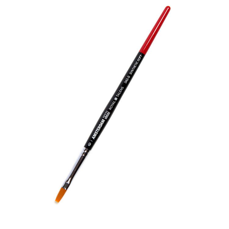 Кисть для акрила Amsterdam 342 синтетика мягкая плоская ручка короткая №06 — PalitraMastera