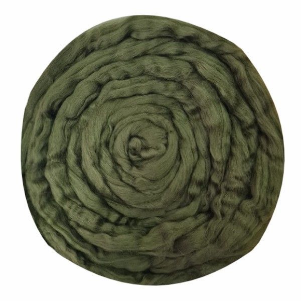 Тонкая шерсть 100% темно-оливковый 013,100 гр мериносовая для валяния &mdash; PalitraMastera