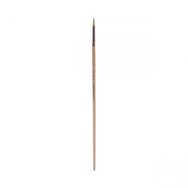 Сонет Кисть щетина круглая,  длинная ручка покрытая лаком № 2 (4мм) — PalitraMastera