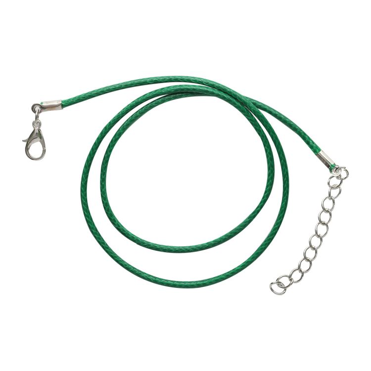 4AR343 Шнур вощеный с замком, 2мм, 45см. Astra&amp;Craft (46 темно-зеленый) — PalitraMastera