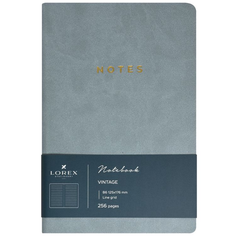 Книжка зап. А6 128 л. лин. LOREX VINTAGE мягк. обл. бирюз.-син. — PalitraMastera