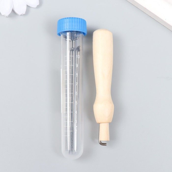 Иглы для валяния+держатель набор 10 шт.: 7.9 см, 8.6 см, 9 см фото 1 &mdash; PalitraMastera