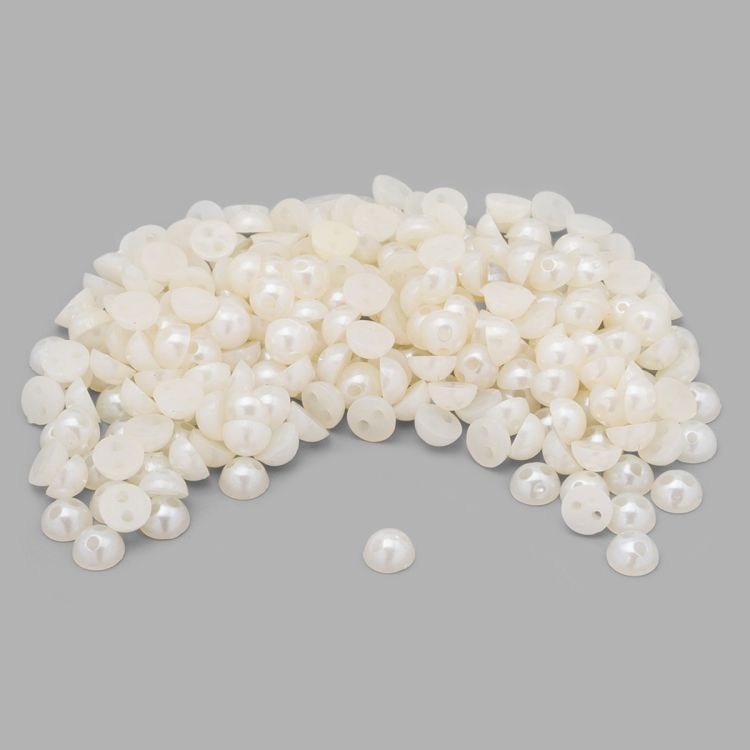 4AR295 Полубусины пластиковые, пришивные 'жемчуг', цвет натуральный, 6мм, 15гр, Astra&amp;Craft &mdash; PalitraMastera