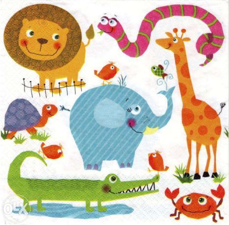 Салфетка для декупажа 33 х 33 см Мой зоопарк фото 1 — PalitraMastera