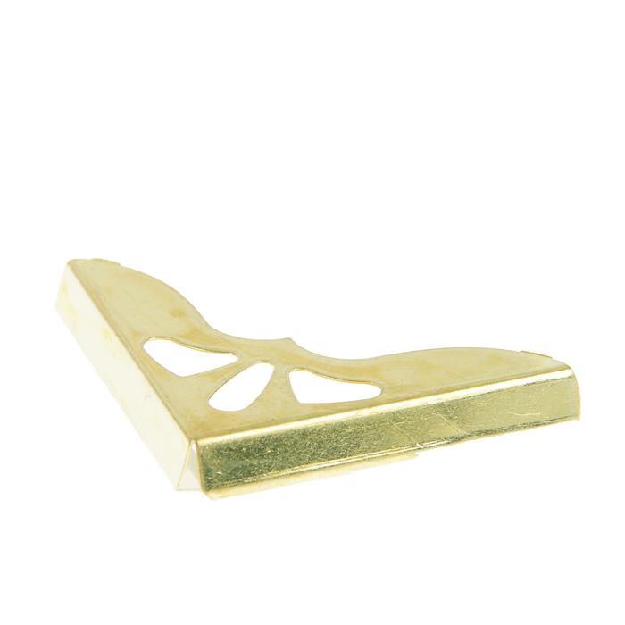 Уголок металл &quot;Античный&quot; золото 3,1х3,1х0,7 см  1759198/ по 16 шт/упак — PalitraMastera