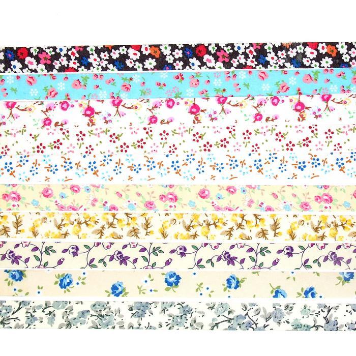 Клейкая лента декоративная текстиль &quot;Цветочный узор&quot; 1,5 см 4 метра МИКС 6х6х1,5 см 1260717 — PalitraMastera