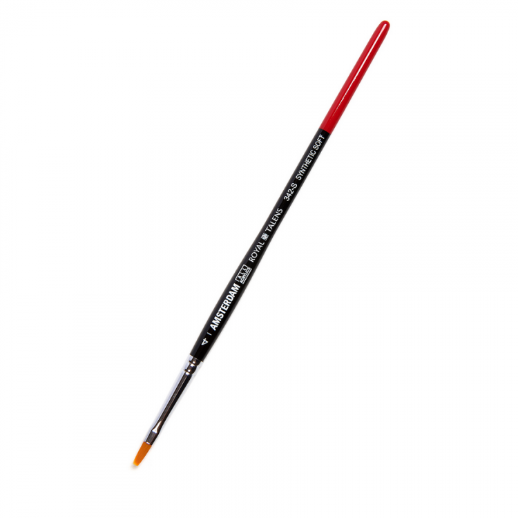 Кисть для акрила Amsterdam 342 синтетика мягкая плоская ручка короткая №04 — PalitraMastera