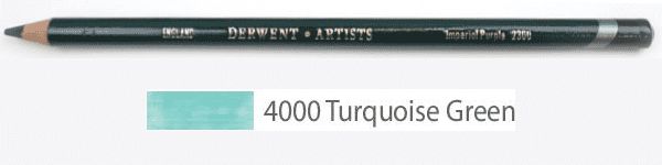 Профессиональный цветной карандаш Artist, круглый корпус 8 мм, грифель - 4 мм, цвет -  4000 зеленая бирюза фото 1 &mdash; PalitraMastera