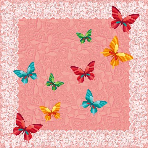 1 лист из набора бумаги Decola для скрапбукинга "Бабочки и кружево", фото 1 — PalitraMastera