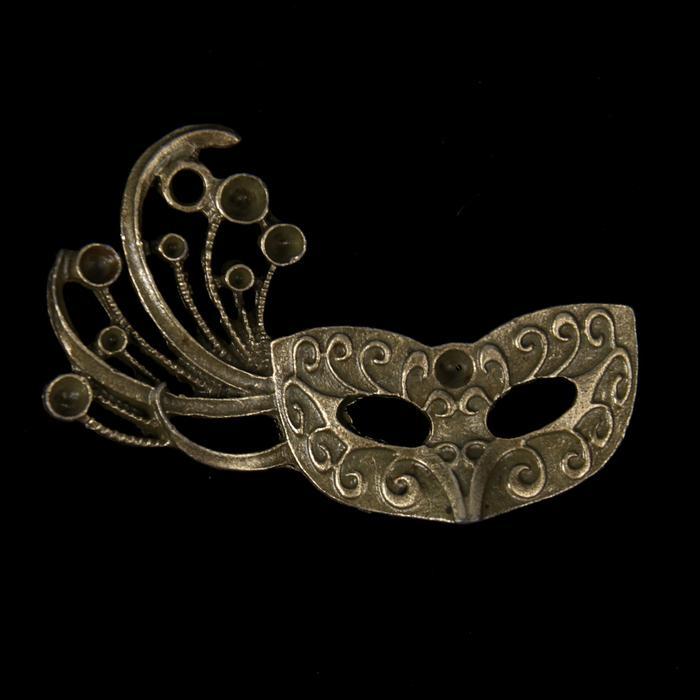 Декор для творчества металл "Карнавальная маска" бронза 2х3,3 см  3531353 фото 1 — PalitraMastera