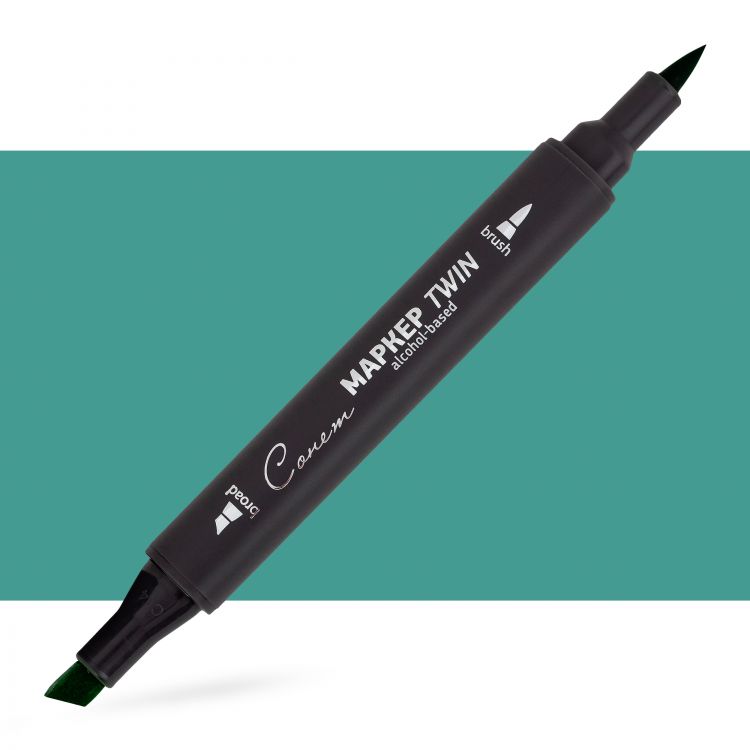 Маркер спиртовой Сонет Twin Brush, зеленая патина--- — PalitraMastera