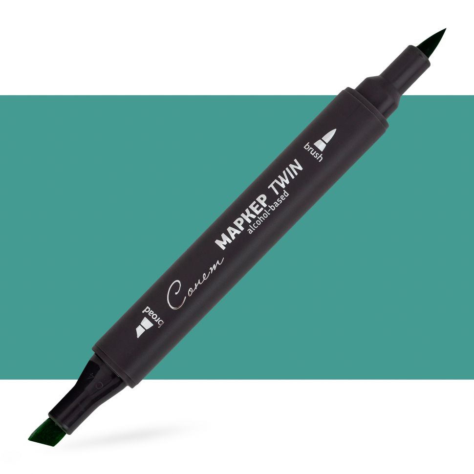 Маркер спиртовой Сонет Twin Brush, зеленая патина--- фото 1 — PalitraMastera