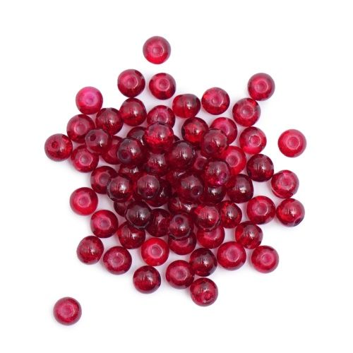 1301149 Бусины стеклянные 'Кракле' 6мм, упак/65шт., Astra&amp;Craft (1 красный) &mdash; PalitraMastera