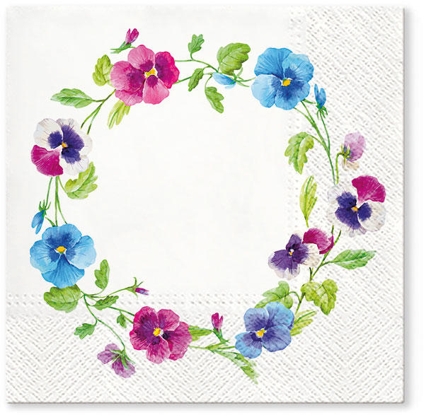 Салфетки трехслойные для декупажа, коллекция &quot;Lunch&quot; TETЕ a TETE &quot;Венок цветов&quot; — PalitraMastera