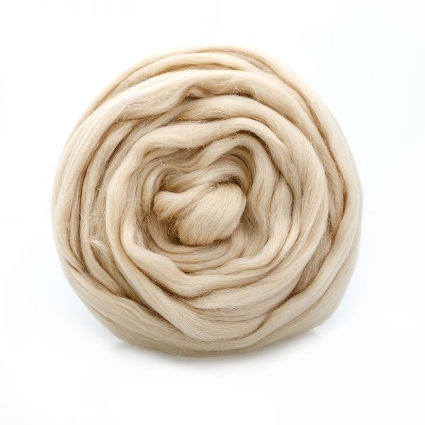 Полутонкая шерсть 100% светло серый меланж 386,  50 гр для валяния — PalitraMastera