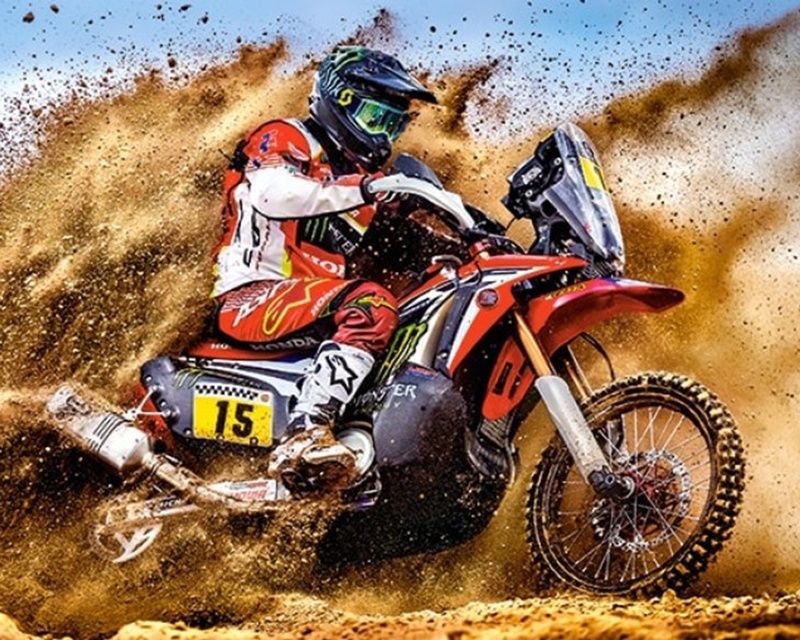 Картины по номерам 40х50 Мотокросс (VA-1814) фото 1 — PalitraMastera