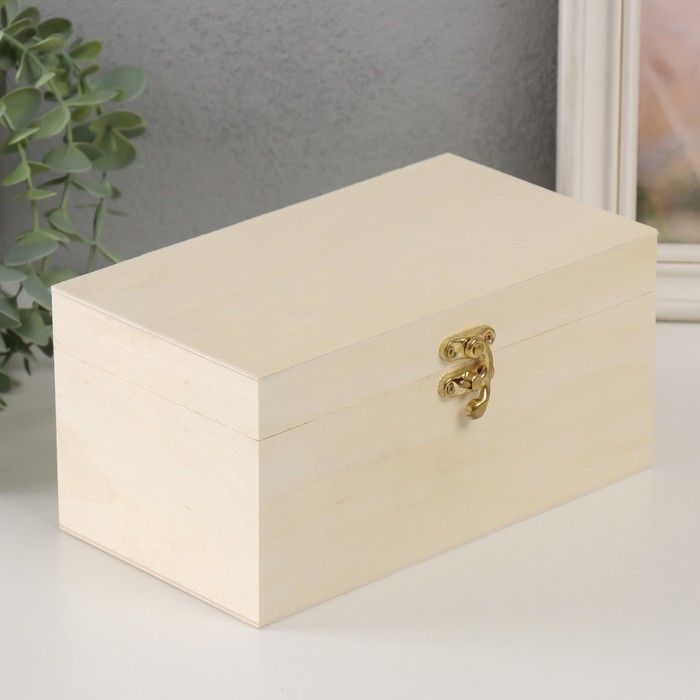 Шкатулка дерево под роспись с ящиком &quot;Прямоугольная&quot; замок крючок 20,5х11,5х10 см 9703469 — PalitraMastera