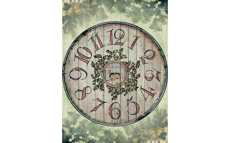 Рисовая бумага для декупажа "Craft Premier", 28,2х38,4см, 25г/м, "Деревянные часы" фото 1 — PalitraMastera