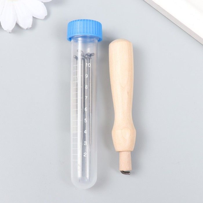 Игла для валяния+держатель (набор 8 шт.), 9.5х0.7х0.7 см фото 1 &mdash; PalitraMastera