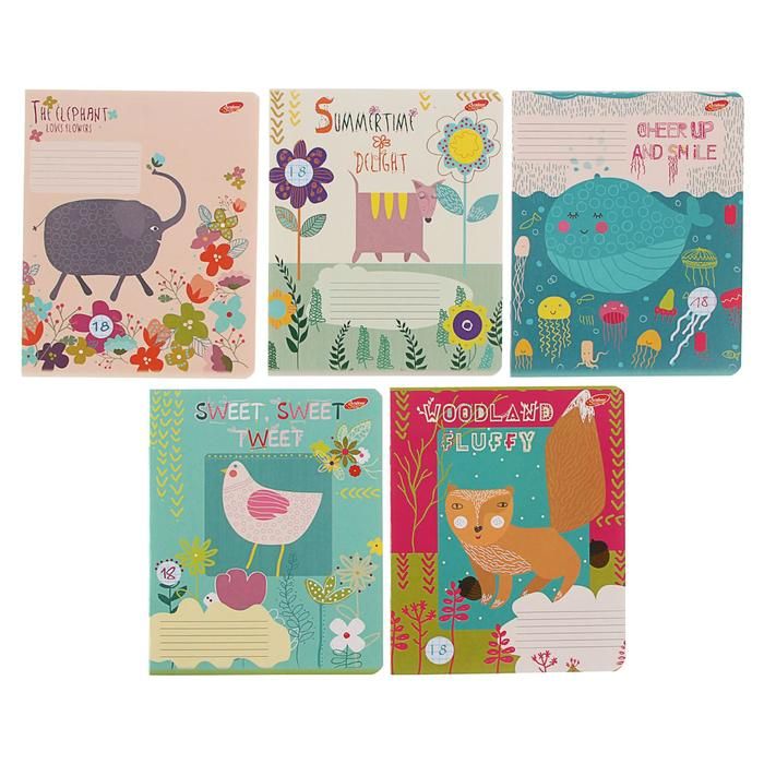 тетрадь 18л кл Мультяшки (животные) обл мел карт ВД-лак бл офс 5В МИКС 7810/5 1397499 — PalitraMastera