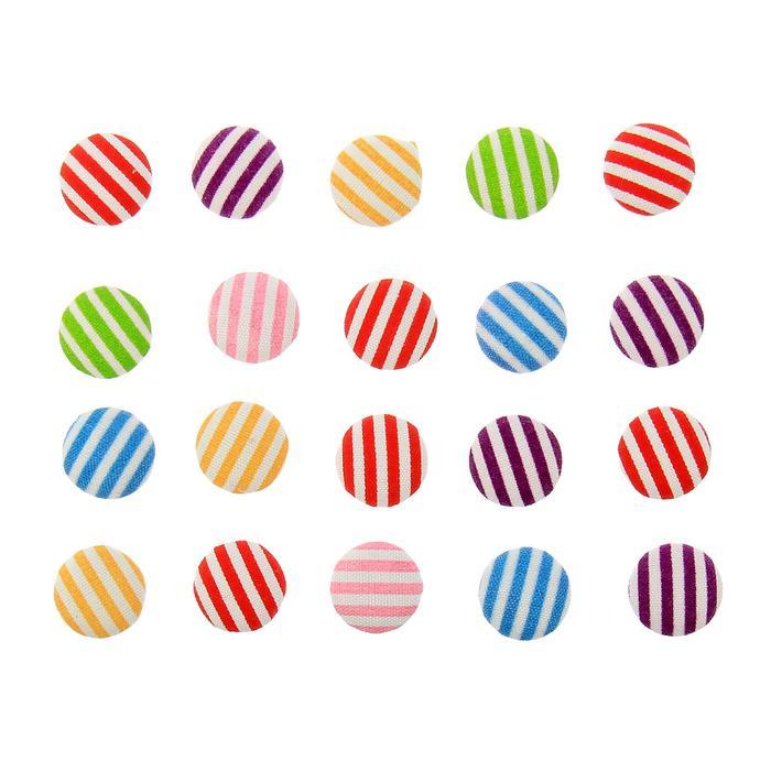 Декор для творчества &quot;Пуговка полоска&quot; (набор 20 шт) d= 1,5 см 1221245 — PalitraMastera