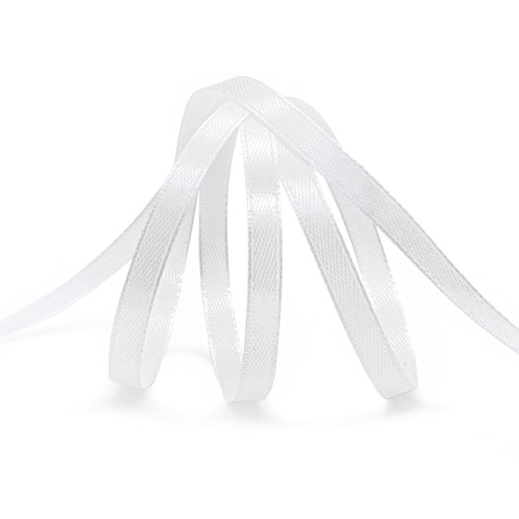 Лента атласная 0,6см*22,86м (002 белый) — PalitraMastera