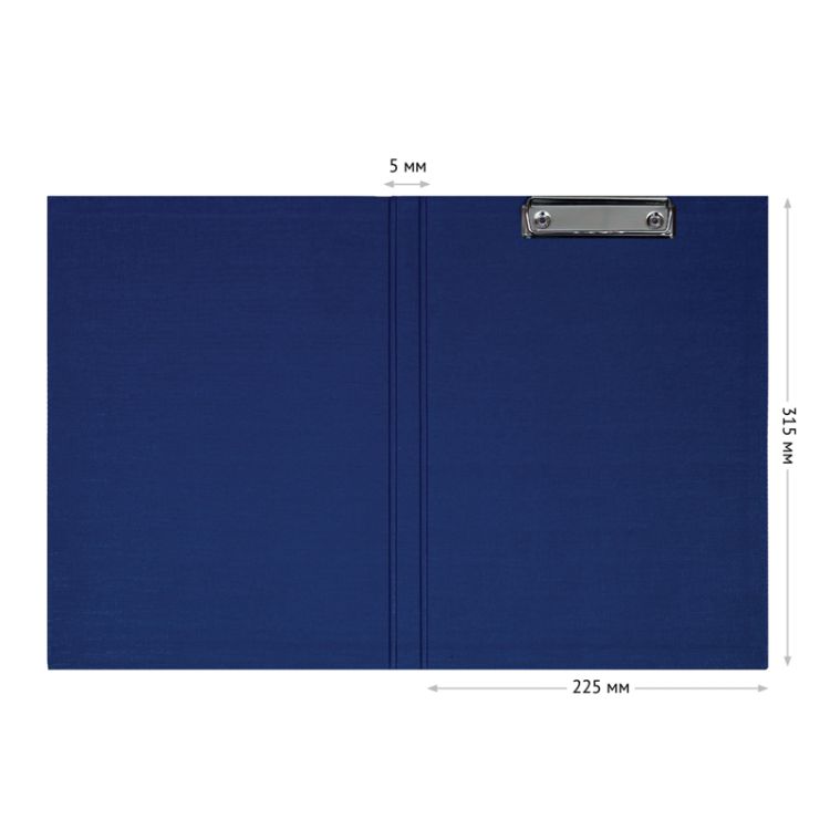 Папка-планшет с зажимом OfficeSpace А4, бумвинил, синий — PalitraMastera