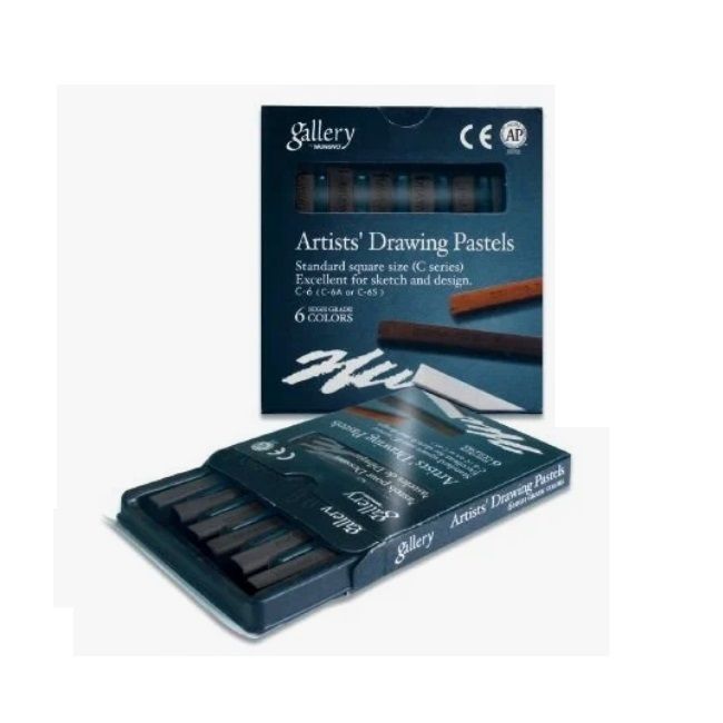 Пастель для рисования 6 оттенков чёрного в картонной коробке — PalitraMastera