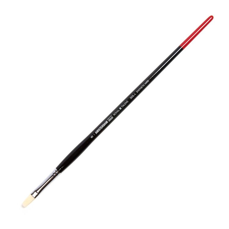 Кисть для акрила Amsterdam 353L жесткая синтетика овальная удлиненная ручка длинная №8 — PalitraMastera