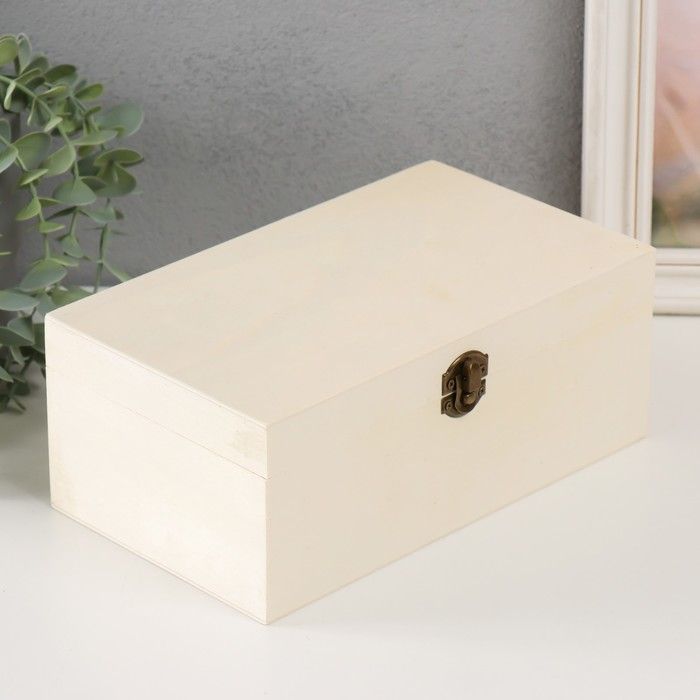 Шкатулка дерево под роспись &quot;Прямоугольная&quot; замок пряжка 23,5х14х9,5 см 9703485 — PalitraMastera