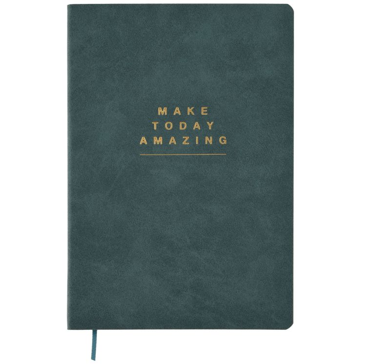 Ежедневник А5 недат. LOREX GRAVITY 80 л. лин. морск. волны инт. обл. иск. кожа, фольга ляссе &mdash; PalitraMastera