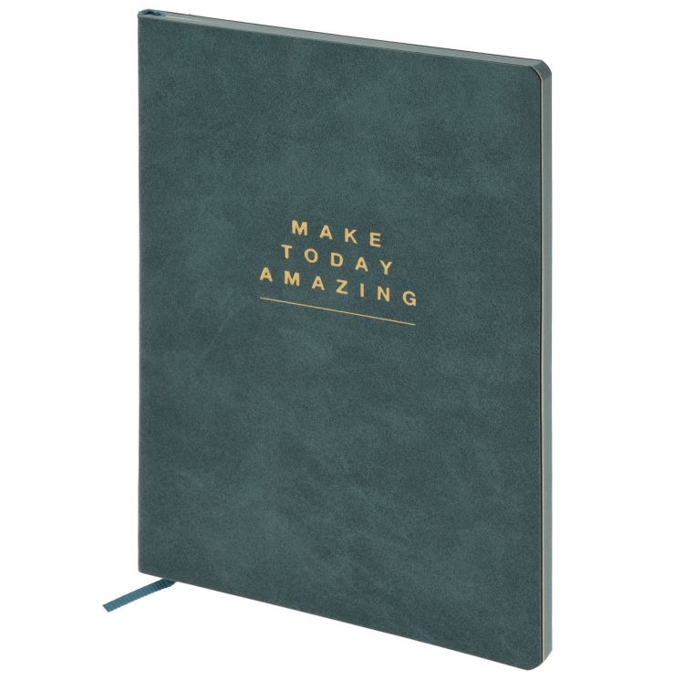 Ежедневник А5 недат. LOREX GRAVITY 80 л. лин. морск. волны инт. обл. иск. кожа, фольга ляссе &mdash; PalitraMastera