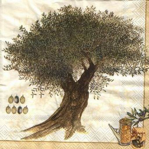 Салфетка для декупажа 33 х 33 см Оливковое дерево кремовый АКЦИЯ!! фото 1 &mdash; PalitraMastera