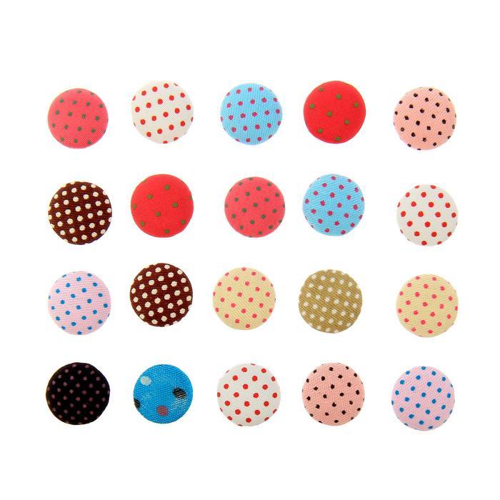 Декор для творчества &quot;Пуговка горошек&quot;, набор 20 шт., d= 1,5 см — PalitraMastera