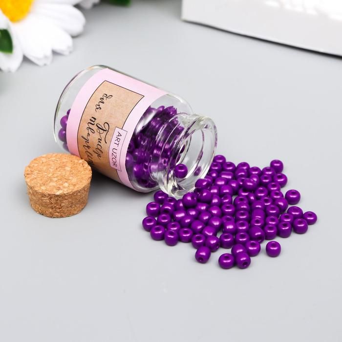 Бисер круглый 6/0 в бутылочке &quot;Глубокий фиолет&quot; 20 гр  6075116 — PalitraMastera