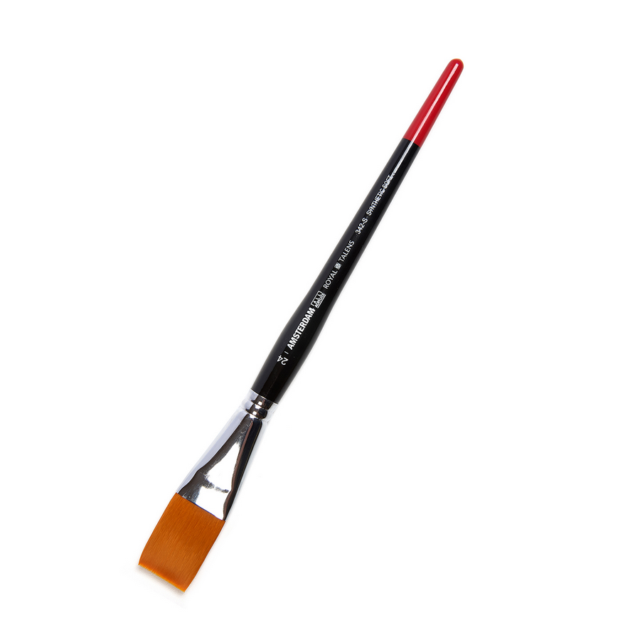 Кисть для акрила Amsterdam 342 синтетика мягкая плоская ручка короткая №24 фото 1 — PalitraMastera