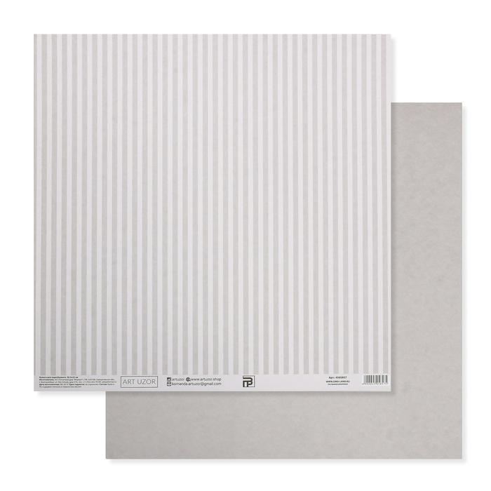 Бумага для скрапбукинга «Серая базовая полоска», 30.5 х 32 см, 180 гм 4505857 — PalitraMastera