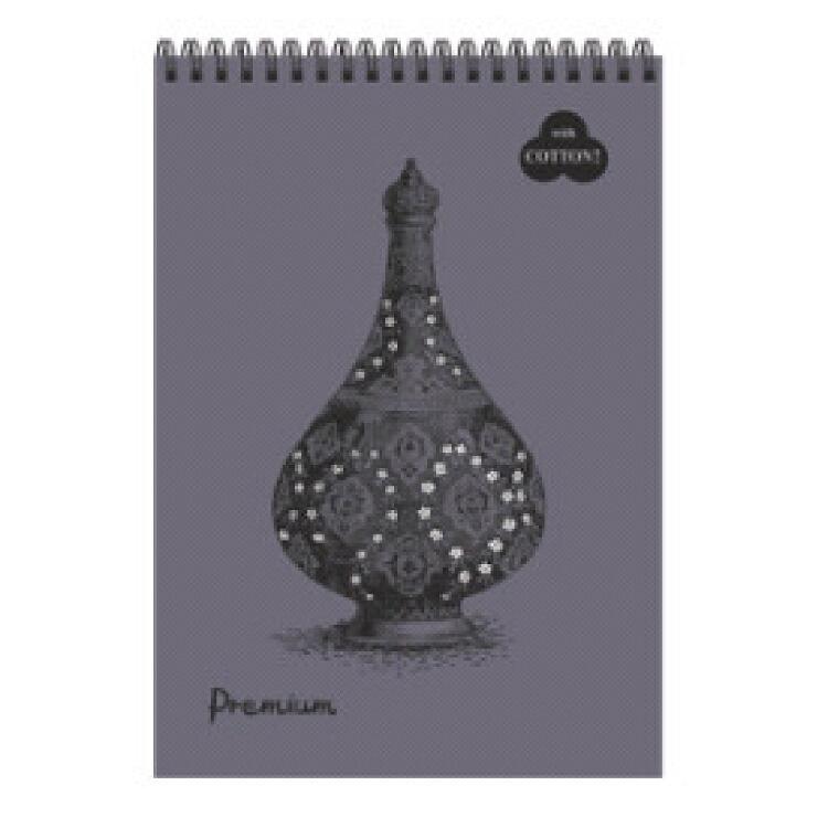 Блокнот  &quot;Premium Pearl grey&quot; (серый жемчуг) 30 л А5 на пружине--- — PalitraMastera