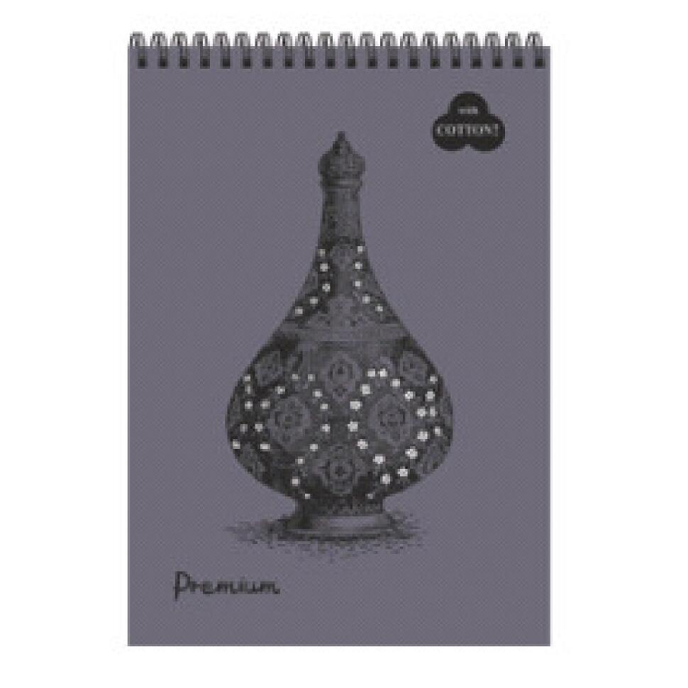 Блокнот  "Premium Pearl grey" (серый жемчуг) 30 л А5 на пружине--- фото 1 — PalitraMastera