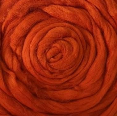 Тонкая шерсть 100%  рябина 250, 100гр мериносовая для валяния &mdash; PalitraMastera