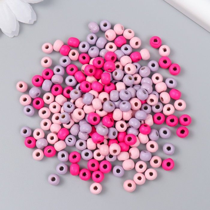 Бусины для творчества дерево "Шарики. Розовый сад" набор 20 гр d=0,6 см  9359929 фото 1 &mdash; PalitraMastera