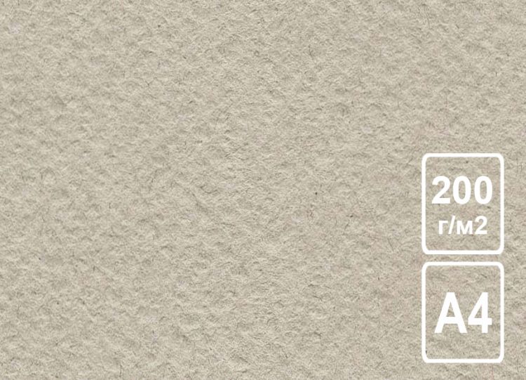 Бумага рисовальная А4 серая 200 г/м2.  ЛХ — PalitraMastera